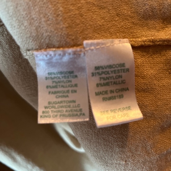 Lilly Pulitzer Gold Sparkly Open Cardigan / Sweater L - Picture 4 of 10